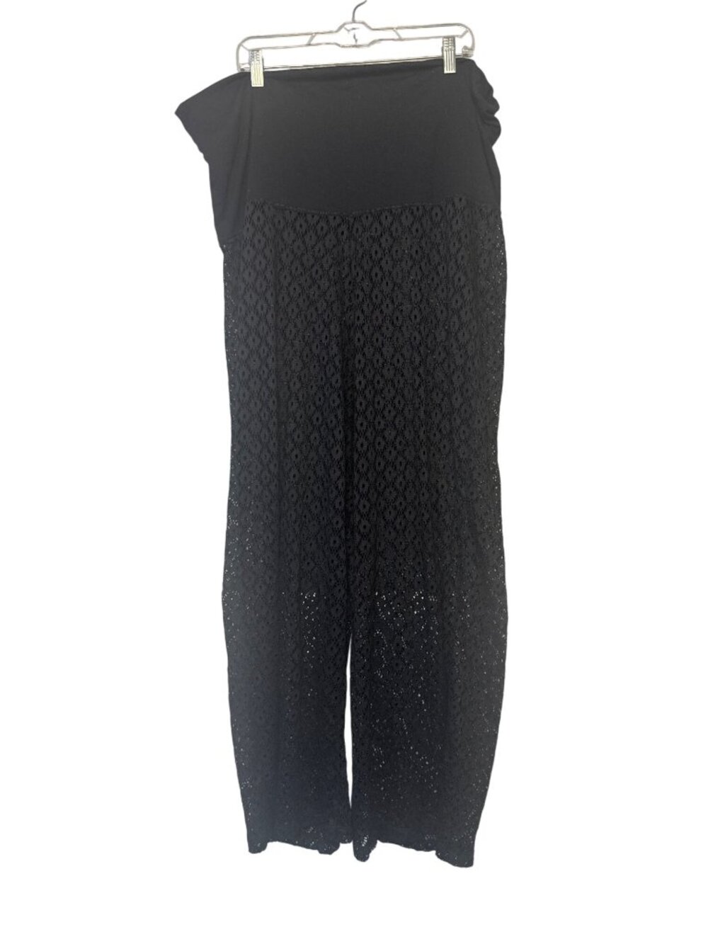 Catalina 3X 22W-24W Black Wide-Leg Lace Pants Swim Cover Up Beachwear Cruise